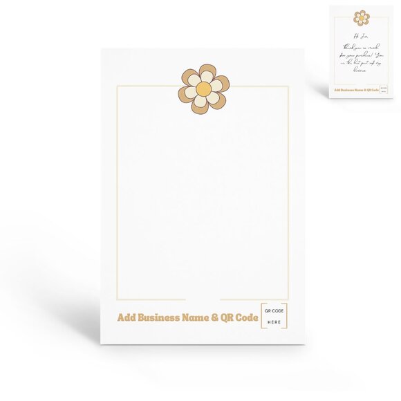 4” x 6” Retro Flower Thank You Cards for Resellers - Blank Note Card Pack - Picture 1 of 5